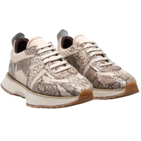 Designer Euro Sneaker. ART snake print chunky sole 5.5, 6 cream NWT - Picture 1 of 3